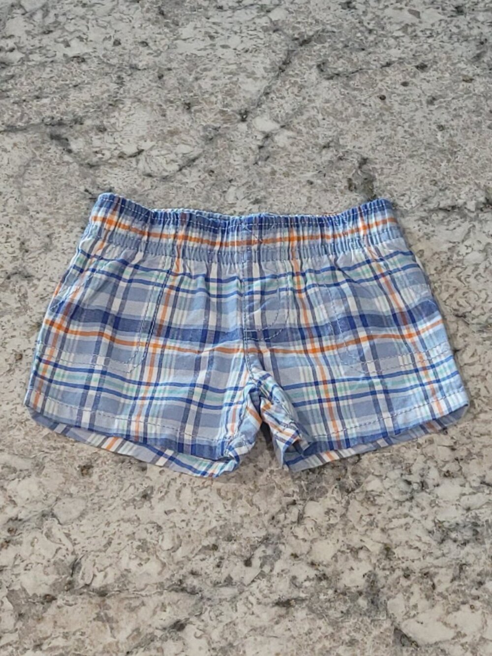 Carter’s Baby Boy 3M Plaid Shorts 2-Pair Bundle Navy Blue Preppy - Picture 5 of 9